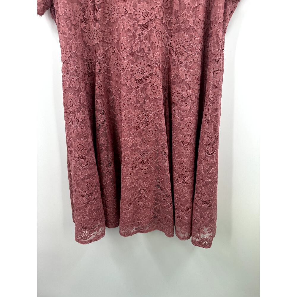 Torrid - Mini Lace High Neck Skater Dress Mauve Size 3 - Picture 4 of 10